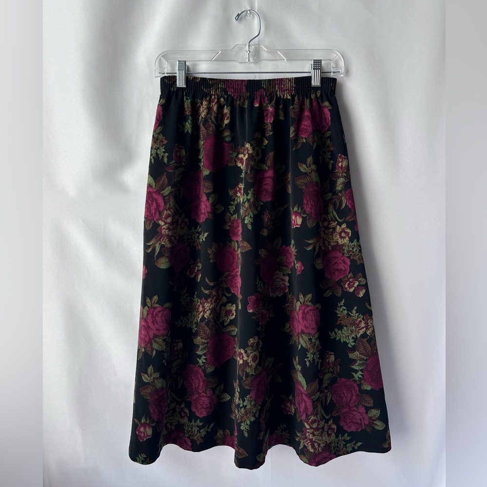BonWorth Floral Black and Pink Women's Maxi Skirt - Picture 3 of 5